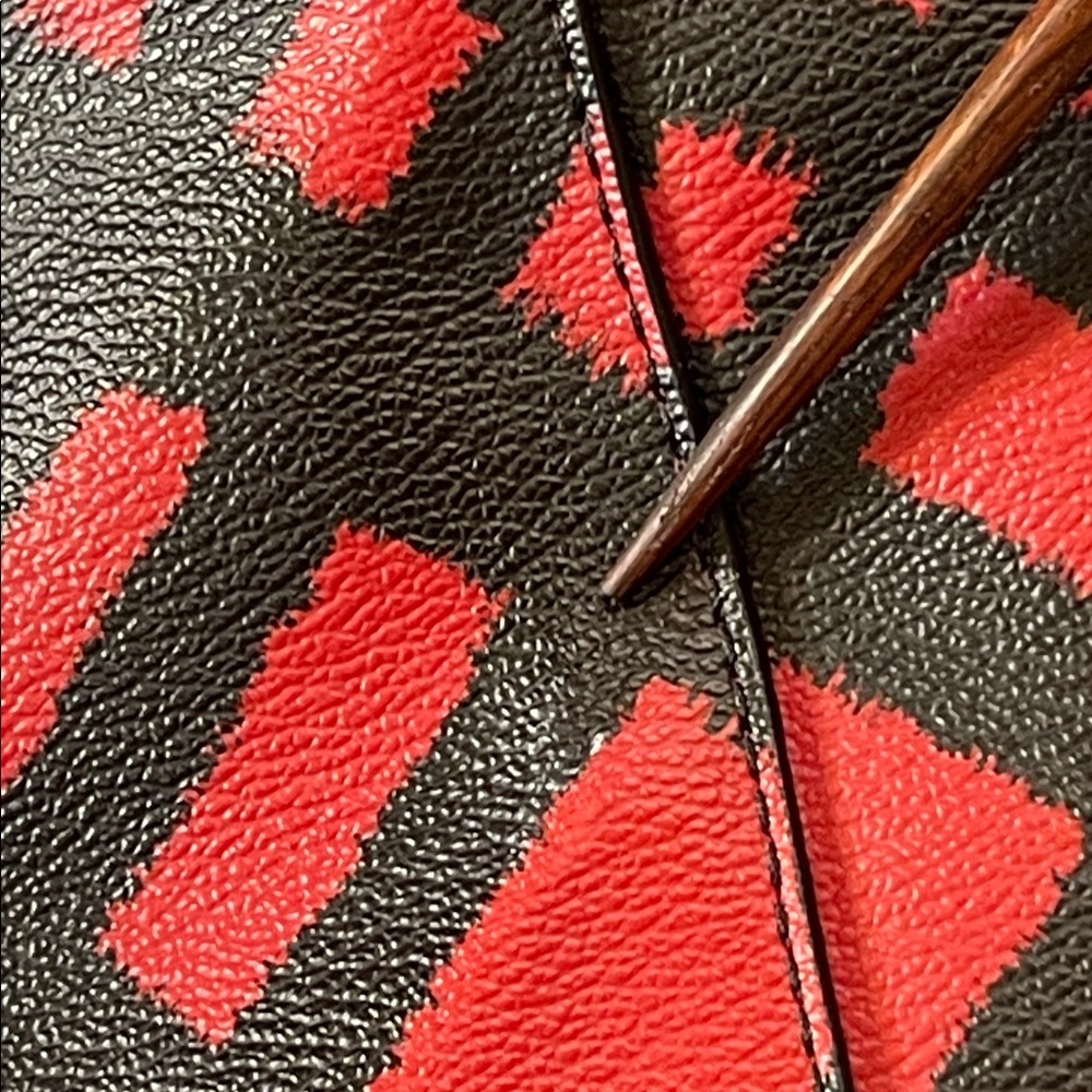Coach City Tote in Red & Black Buffalo Plaid Canvas - Picture 15 of 16